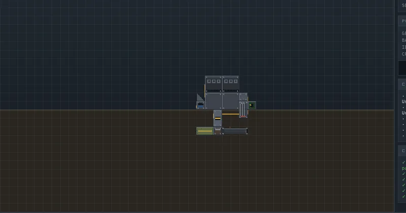 SCRAP AND STEEL in play: two built robots fighting in an arena, one wrecked, with power and heat HUD bars