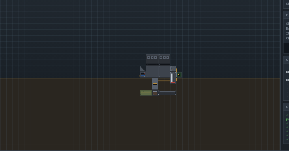 SCRAP AND STEEL in play: two built robots fighting in an arena, one wrecked, with power and heat HUD bars
